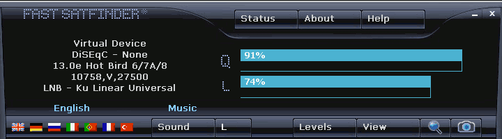 Satellite Finder Control Panel