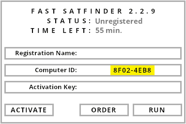 Satfinder activation dialog