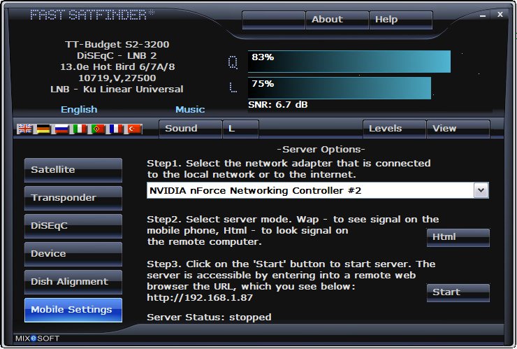 Satellite Finder - Transponders Database
